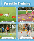 Hexa Agility Cones Set For Dogs And Kids, 20 color coded training cones with 5 cm height used in dog and kids activities.