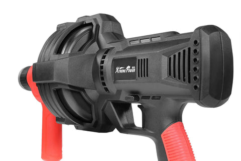 Black and red Portable Auto Feed Drain Snake Auger For Toilets, Sinks And Pipes, Corded Power Cable Handheld Sewer Cleaner, 25 Ft Cable