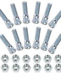 12 Set Trailer Wheel Studs With Nuts For Lippert Axles 3500 To 4400 Lb, 1/2-20 UNF Thread, 0.617 Inch Spline, 0.77 Inch Head