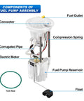 Diagram of Fuel Pump Assembly With Sending Unit For Dodge Ram 1500 2004 2007 V6 3.7L showing components and tank seal