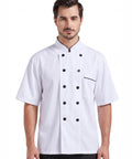 Unisex Chef Coat With Short Or Long Sleeve Crafted From Breathable Cotton Poly Blend Sleek For Kitchen Hustle Sweat Wicking Comfort