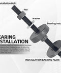 All In One Motorcycle Wheel Bearing Puller Tool Kit for Most Models with 25mm Bearings installation components labeled