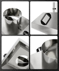 Heavy Duty Stainless Steel Dust Collector Hood Straight Shot Vacuum Adapter Sleeve For Shop close-up views showing details and design.