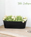 Three Piece Metal Hanging Flower Pots For Railing And Fence Outdoor Planter 15.7 Inch Hanging Bucket Pots with flowers installed