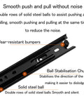Close-up of Bulk Thirty Pair Full Extension Ball Bearing Side Mount Cabinet Drawer Slides featuring smooth push and pull with solid steel balls.