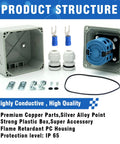 High Current 25A Rotary Changeover Switch For Solar Power Rig Setup With Exterior Box and accessories, IP65 protection