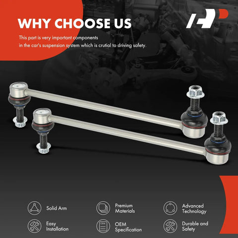 Two Piece Front Sway Bar Link Set For Nissan Sentra 2013 To 2019 Juke 2011 To 2017 Leaf durable steel construction
