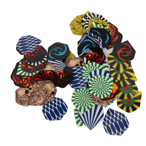 Durable PET Flights for Darts 77 Piece Variety Pack Replacement Feather Tail Wings Standard Flights for Steel Tip and Soft Tip Darts