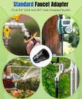 8 Pack 3/4 To 1/2 Inch Faucet Adapters Kit, Quick Connect 3/4 FHT To 1/2 Tubing Connectors in use with garden hose