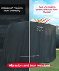 Universal Heavy Duty Golf Cart Cover For 2 And 4 Seater Carts Weatherproof Water Resistant Windproof UV Shield black cover