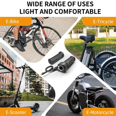 Right Hand Full Twist Ebike Throttle For 12V 72V Electric Bikes And Scooters Waterproof Plug Fits 500W 1000W 1500W Hub Motors Easy Handlebar Mount Durable Motorcycle Accelerator For Your Ride