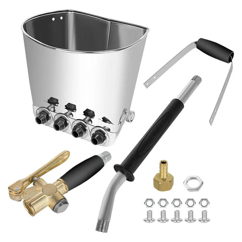 Badass Pneumatic Mortar Sprayer With Four Jet Nozzles, metal hopper, pneumatic nozzle attachments, suitable for cement plaster and stucco.