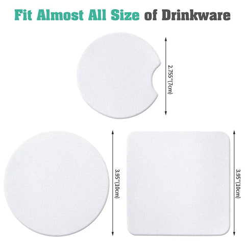 100 Piece Sublimation Blank Cup Coaster Set Bulk Neoprene Mats For Sublimation Transfer Heat Press Printing DIY Crafts 3.93 Inch Square