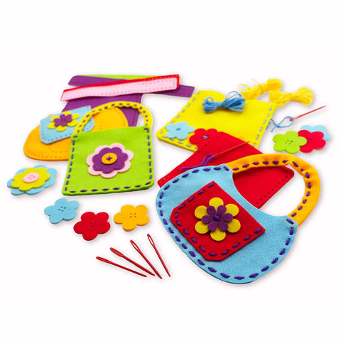 Beginner Sewing Kit For Kids Ages 6 And Up Kid Friendly Sew Your Own Felt Bags With Handles Screen Free No Mess DIY Projects