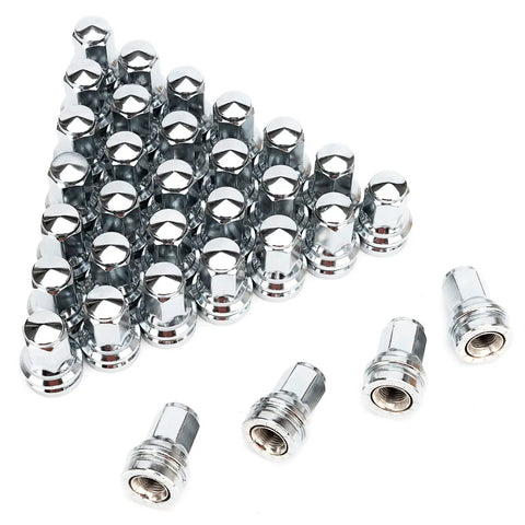 Ford 14x1.5 Chrome Lug Nuts 32 Pack For 2017 2024 F250 F350 Replacement HCPZ 1012 A B Wheel Accessories