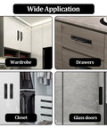 Self Stick Cabinet Handles 4 Pack No Drill Drawer Pulls For Cabinets And Closets Durable Aluminum Alloy With Super Strong Adhesive Tape Easy Install For Kitchen Bath Remodel And Furniture Makeover on wardrobe, drawers, closet, and glass doors