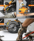 Using 20V Ultra Cordless Circular Saw With Laser Guide And Luminmax LED For Clean, Straight Cuts, 0-50 Bevel on wood and drywall