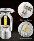 Five Pack Heavy Duty Fire Sprinkler Heads Dn15 Featuring 79 Degree Auto Trigger Rating close-up view of galvanized body and glass element.