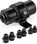 Inline Fuel Filter 10 Micron With 6AN 8AN 10AN Adapters And Bracket Clamp 50mm Universal Fit Aluminum Alloy Can
