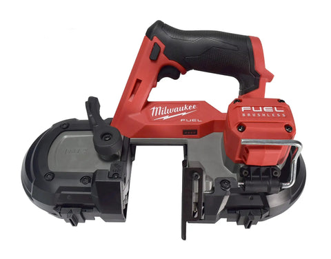 M12 FUEL 12 Volt Cordless Compact Band Saw Kit with 4.0 Ah Battery, Charger and Tool Bag, built-in LED, side view
