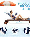 2 Pack Lounge Chair Covers 30 X 85 Inch Striped Navy Microfiber Towel for Poolside Sunbathing Beach Spa Outdoor Patio Lounging