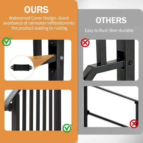 Built Like A Tank Black Wrought Iron Outdoor Stair Handrail Adjustable For Four Or Five Steps With Full Hardware Kit For Easy Porch Deck Concrete Install waterproof design comparison