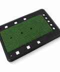 Pro-Grade Swing Training Mat For Golf Practice Rubber Hitting Pad with slip proof surface, indoor outdoor use, green turf, black base