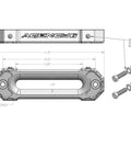 Red Hawse Fairlead 1.5 Inch Thick Billet Aluminum For Synthetic Winch Rope 10 Inch Hole Spacing Stainless Hardware Included
