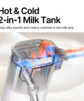 Smart Automatic Espresso Maker With Built In Burr Grinder And Dual Milk Frother One Tap Super Coffee Brewer hot and cold 2-in-1 milk tank detail.
