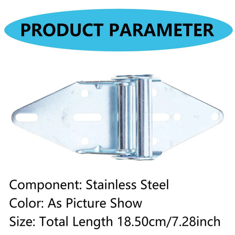 Six Pack Stainless Steel Garage Door Hinges With Eight Screws For Heavy Duty Weatherproof Performance And Smooth Operation On Standard Doors Easy Install For Home Or Small Business component view