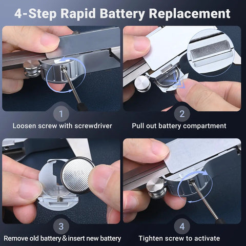 Step-by-step battery replacement for Stainless Steel Digital Caliper With Backlit LCD Auto Off IP54 Splash Proof