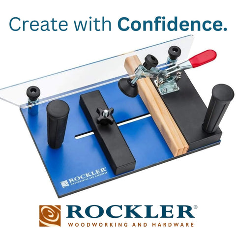 Coping Sled For Router Table With Round Handles For A Solid Grip And Smooth Operation, Toggle Clamp For Easy Tool Free Adjustments