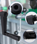 5 Inch Nylon Crank Handle Foldable Swivel Rocker For Industrial Machinery Tools And Equipment With 12mm Hole Diameter, close-up view