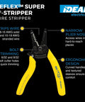 Wire Stripper Tool For 8-16 Solid And 10-18 Stranded Wire With Precision Stripping Holes, Ergonomic Curved Handles, Textured Sleeves