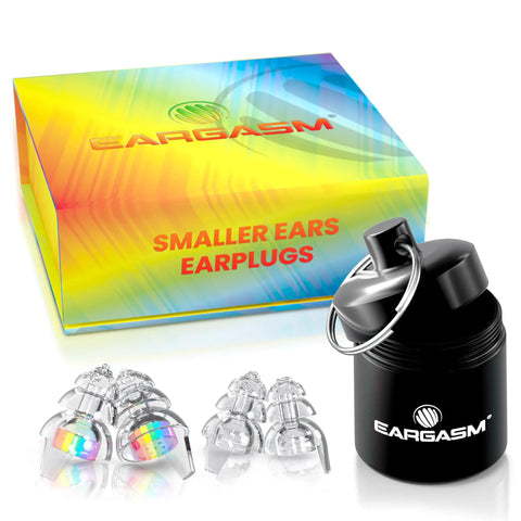 Smaller Ears Rainbow Earplugs For Concerts And Festivals, High Fidelity Reusable Hearing Protection For Small Ear Canals