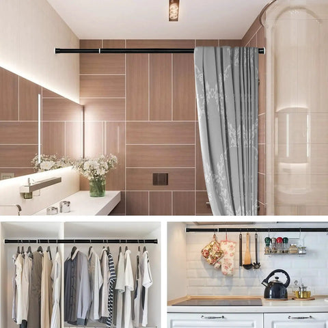 Heavy Duty Tension Curtain Rod 43 To 162 Inches No Drilling Adjustable 1.26 Inch Diameter For Large Curtains In Windows Doors