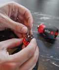 Person assembling Compact Stubby Screwdriver With Six In One Torx Bits T8 T10 T15 T20 T25 T30 Soft Finish Cushion Grip for on-the-go fixes