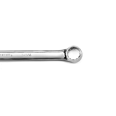 Long Pattern SAE 12 Point 5 Piece Combination Wrench Set With Open End And Offset Box End For Better Access, Size 1 1/4 in
