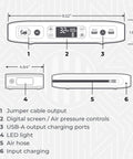 Diagram of All In One Bolt Air 58830 Portable Car Jump Starter With 100 PSI Air Compressor, 58.8Wh USB Power Bank, Emergency Floodlight