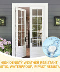 Top Shelf Fifty Pack Entry Door Plugs For Screw Holes In Crisp White Plastic With An Easy Texture Surface on a beautiful entry door.