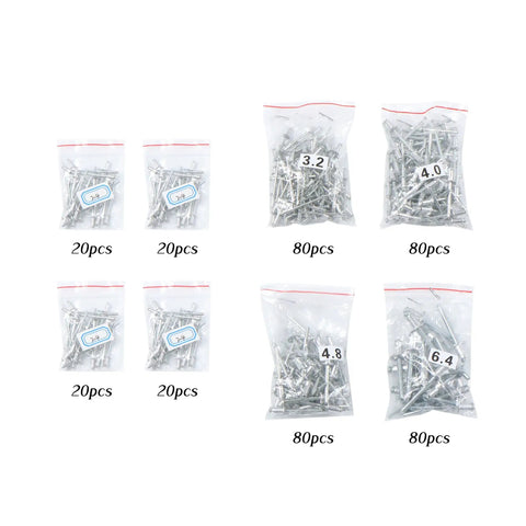 9-1/2 Inch Heavy Duty Riveting Kit With 400 Blind Rivets And 5 Nosepieces For Home, Automotive And Metalworking Projects - All In One Aluminum Rivet Gun Set That Tackles Thin To Thick Materials Like A Pro, assorted rivet bags