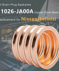20 Pcs Copper Oil Drain Plug Gasket Crush Washer Set For Nissan Infiniti 13mm Outer Diameter 11mm Inner Diameter 3.5mm Thick