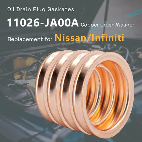 20 Pcs Copper Oil Drain Plug Gasket Crush Washer Set For Nissan Infiniti 13mm Outer Diameter 11mm Inner Diameter 3.5mm Thick