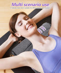 Heated Neck Pillow Cushion With Adjustable Electric Warmth For Relaxing Herbal Aroma And Sleep Support That Helps You Chill Out Fast in use by a woman.