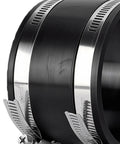 Kickass Quick Disconnect Zero Sweat Install 4 Inch Heavy Duty Steel Dust Collection Hose Clamp Flex Cuff close-up showing industrial design and smooth finish.