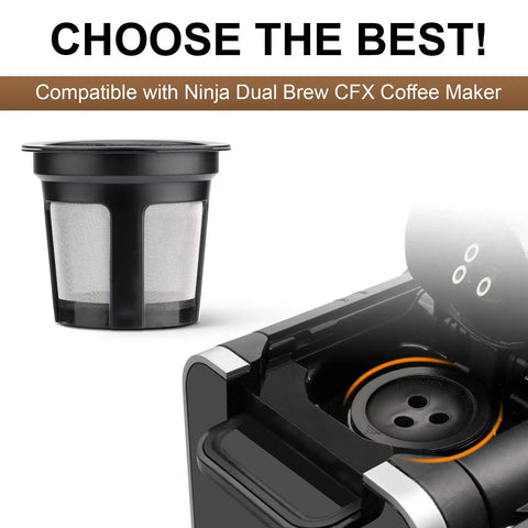 Two Pack Reusable K Cup Pods And Two Stainless Steel Filters For Easy No Fuss Eco Brew On Dual Brew Pro CFPX Coffee Makers.