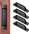 Self Stick Cabinet Handles 4 Pack No Drill Drawer Pulls For Cabinets And Closets Durable Aluminum Alloy With Super Strong Adhesive Tape Easy Install For Kitchen Bath Remodel And Furniture Makeover, matte black handle set