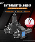 Live Driven BMT45 Tool Holder For CNC Lathe Milling With ER25 Internal Clamping Precision Turning Turret 0 Degree Setup NSK Bearings German Oil Seals Nut Wrench Included, front view