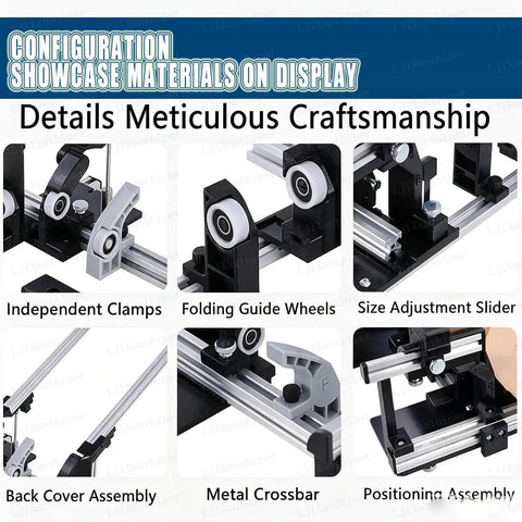 Adjustable Manual Cardboard Box Folding Tool Featuring Multilevel Size Adjustments To Rapidly Pleat Corrugated Shipping Cartons detail components