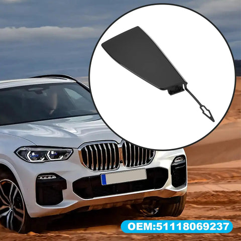 Front Right Tow Hook Cover For BMW G05 X5 M Sport And M50i 2019-2022 Direct OEM-Style Replacement displayed on vehicle